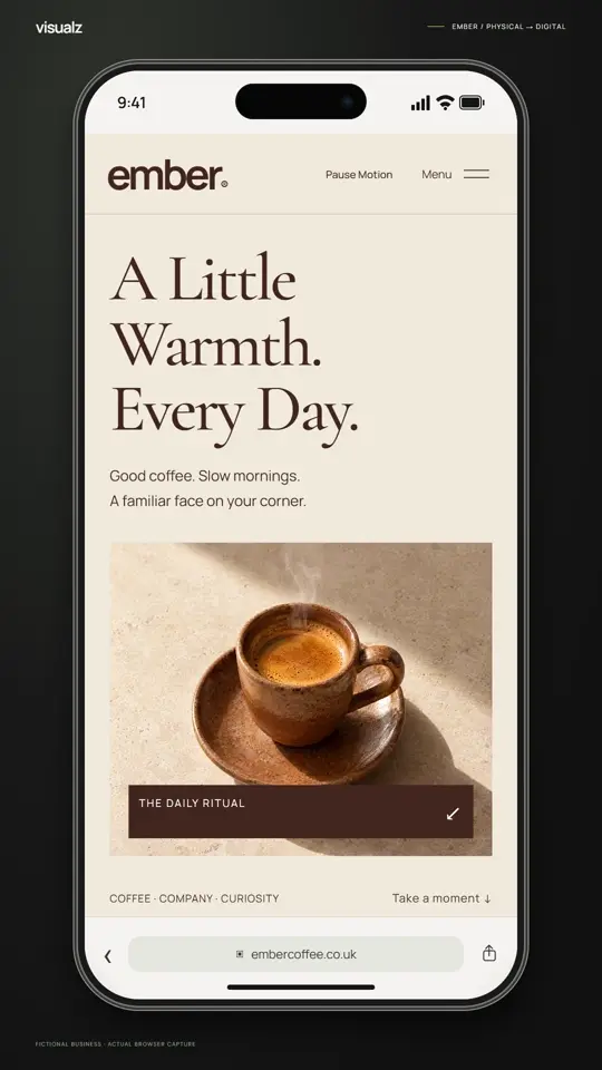 Ember Coffee House: refined website demonstration